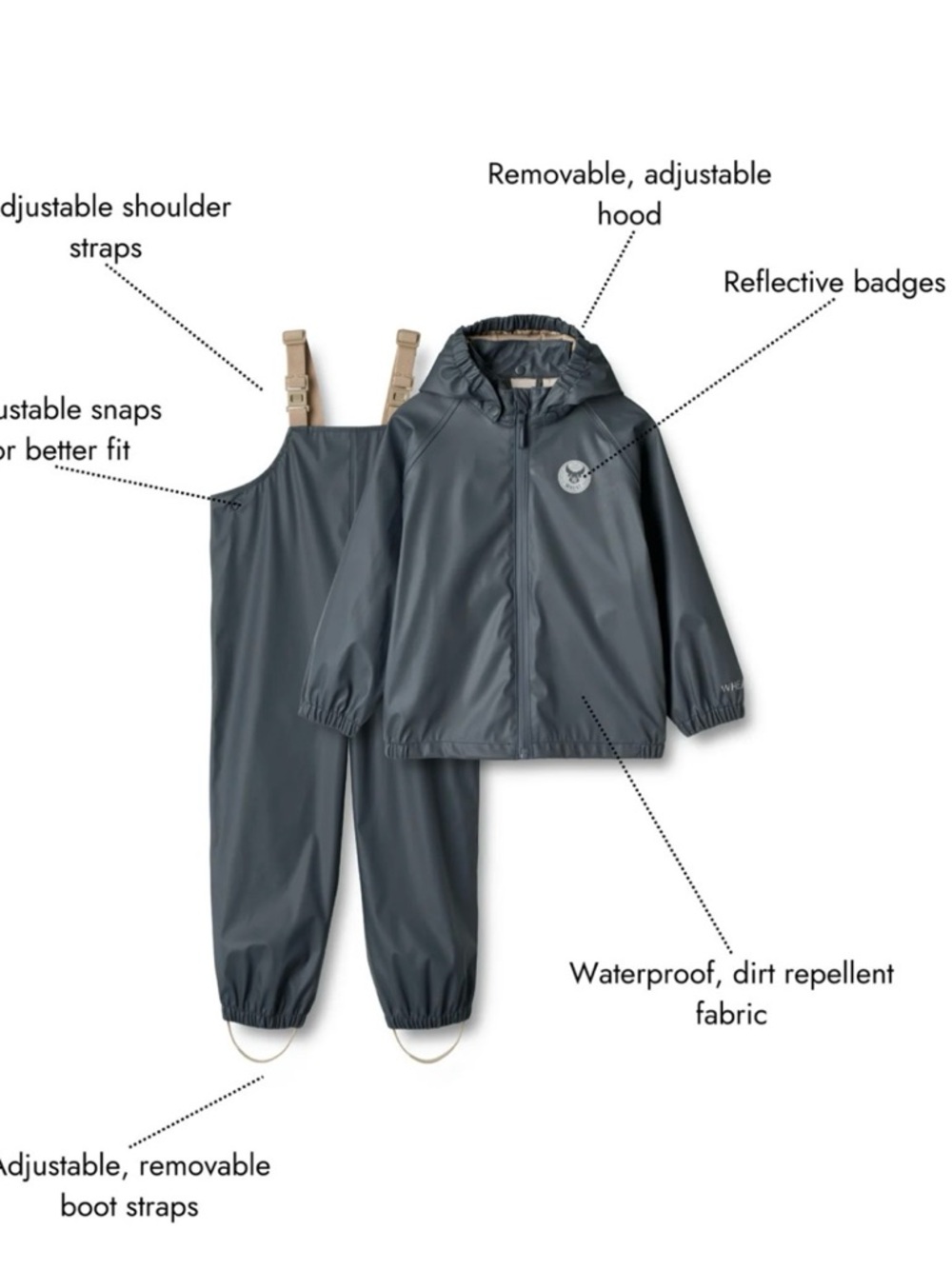 Wheat kids waterproof muddy buddy rain set - RAINWEAR SET